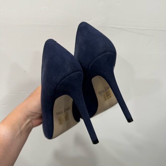 Cathy Jean Brazil Leather Pointed Toe Stiletto Heel Shoe Size 7 Blue - Picture 6 of 7